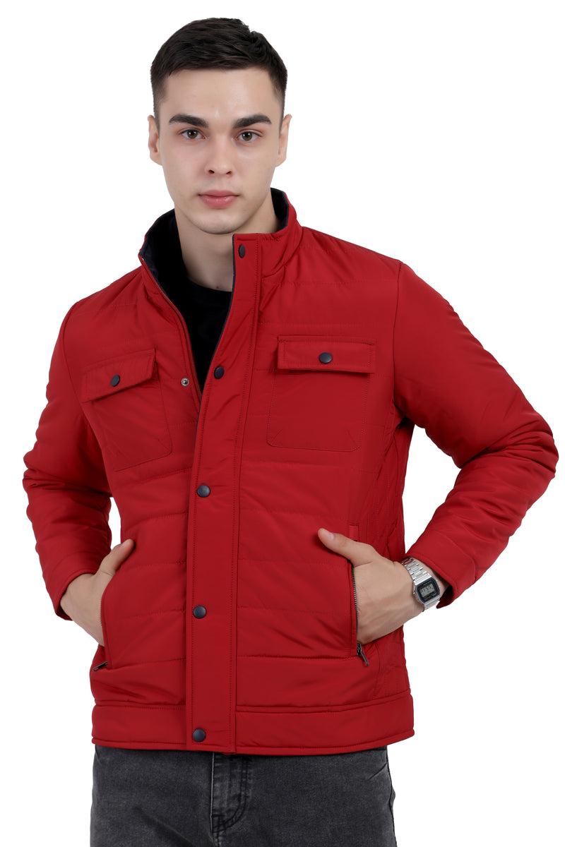 Men's Quilted Jacket in Heavy Poly Fabric