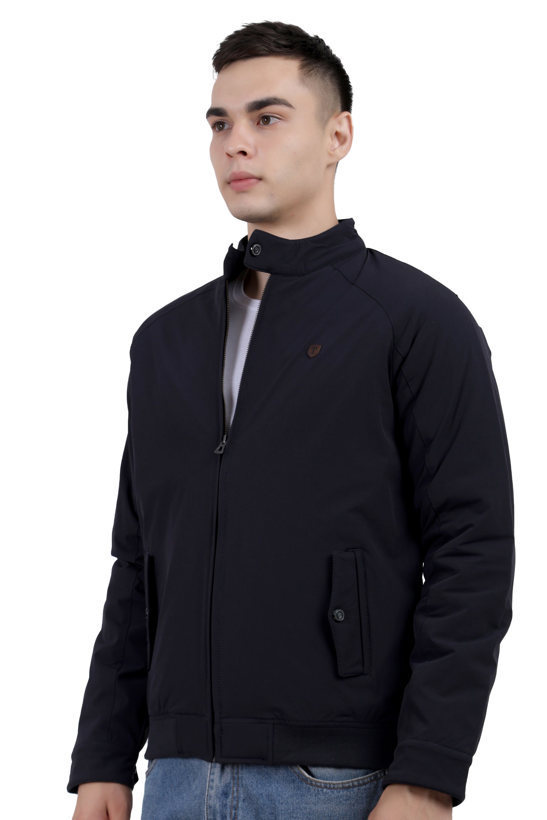 Men's Quilted Jacket in Cotton Look Stretchable Fabric