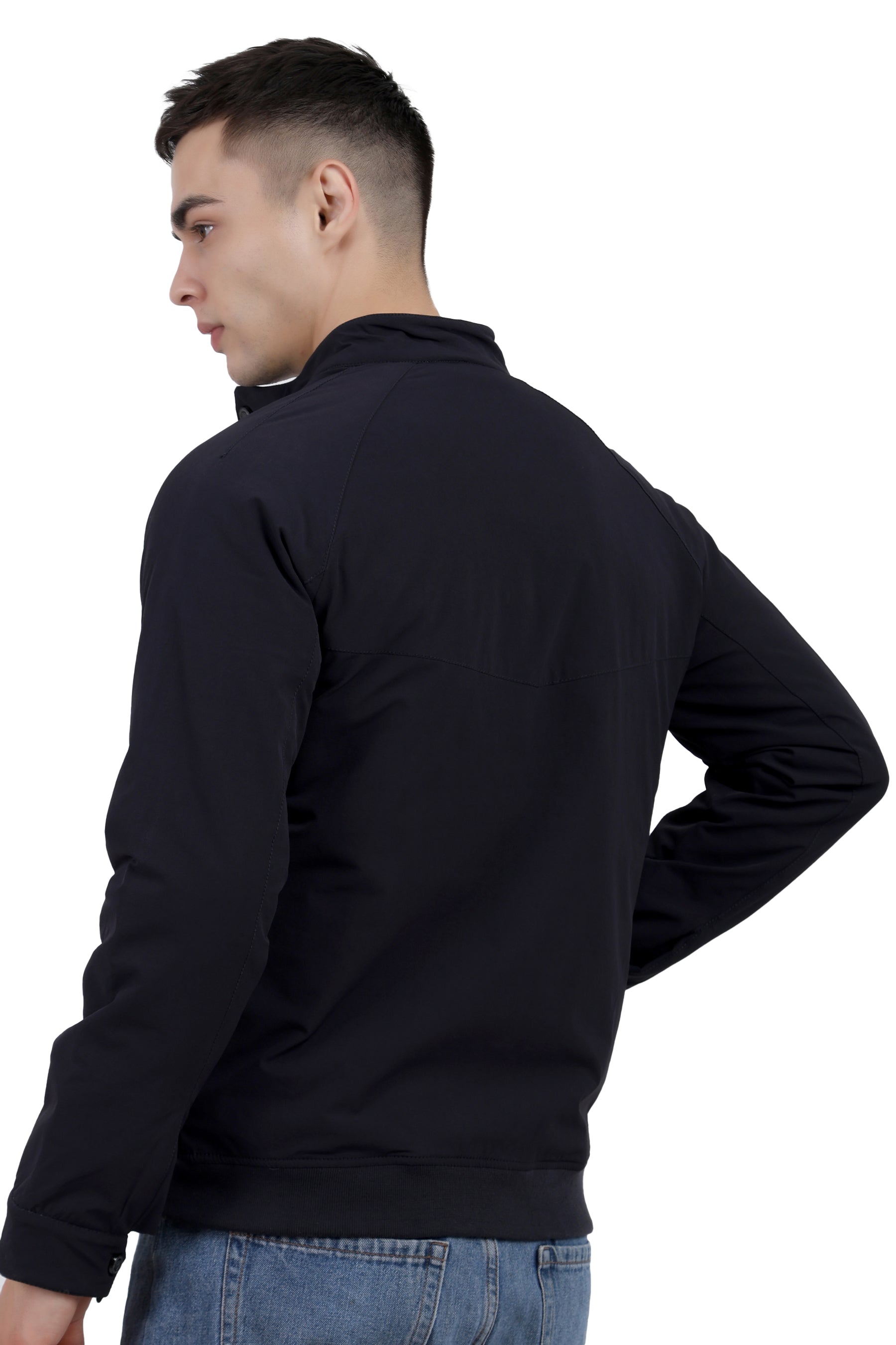 Men's Quilted Jacket in Cotton Look Stretchable Fabric