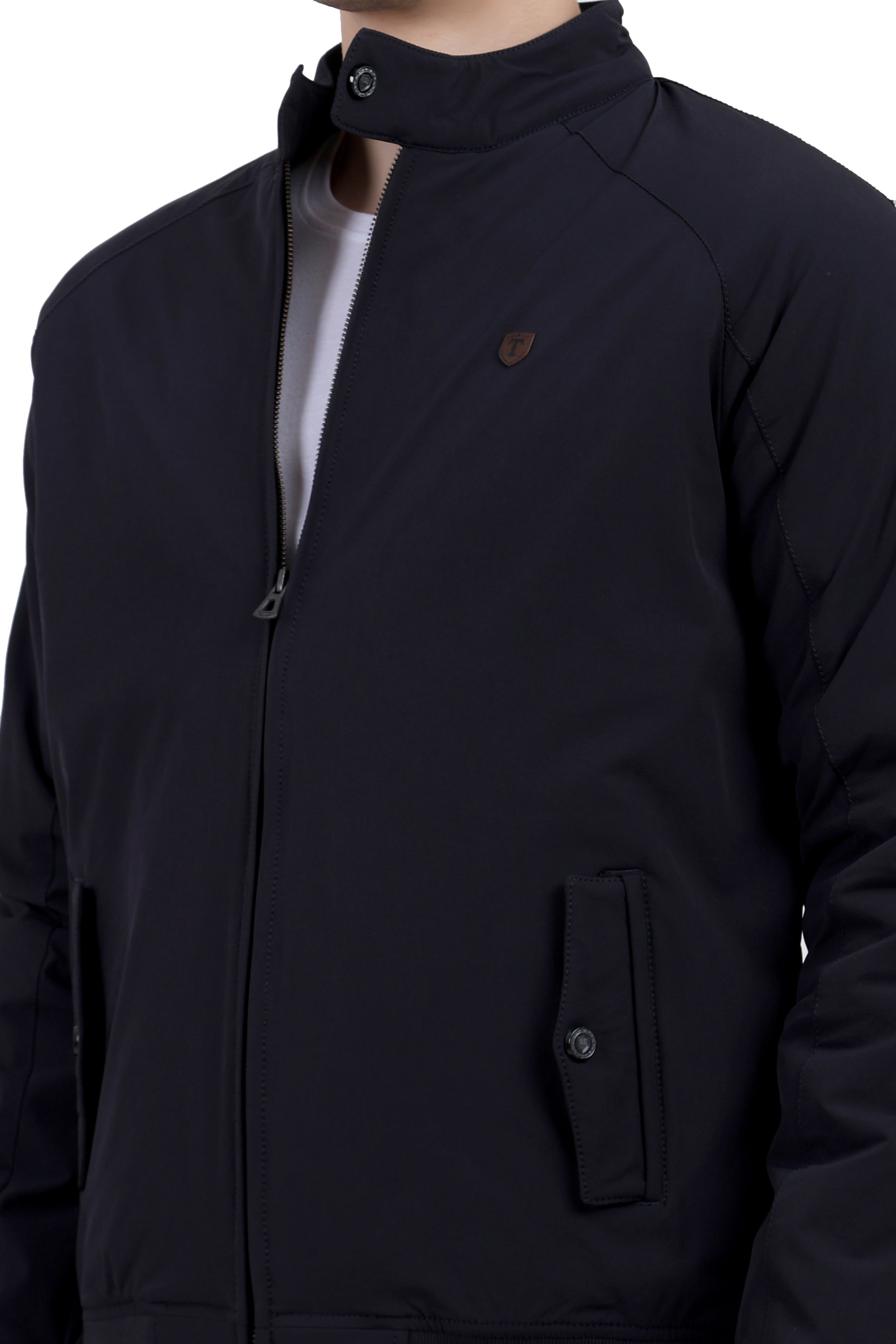 Men's Quilted Jacket in Cotton Look Stretchable Fabric