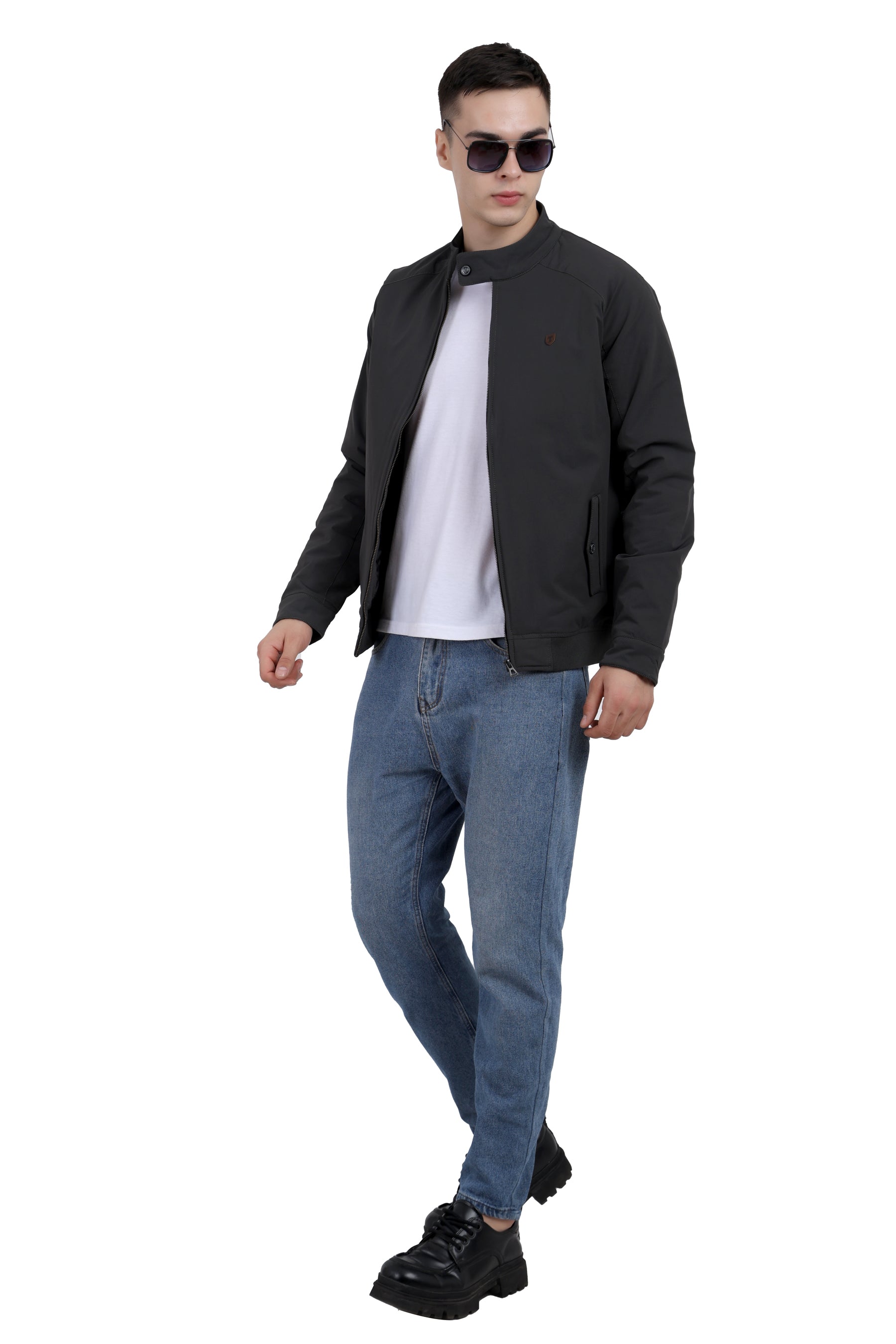 Men's Quilted Jacket in Cotton Look Stretchable Fabric