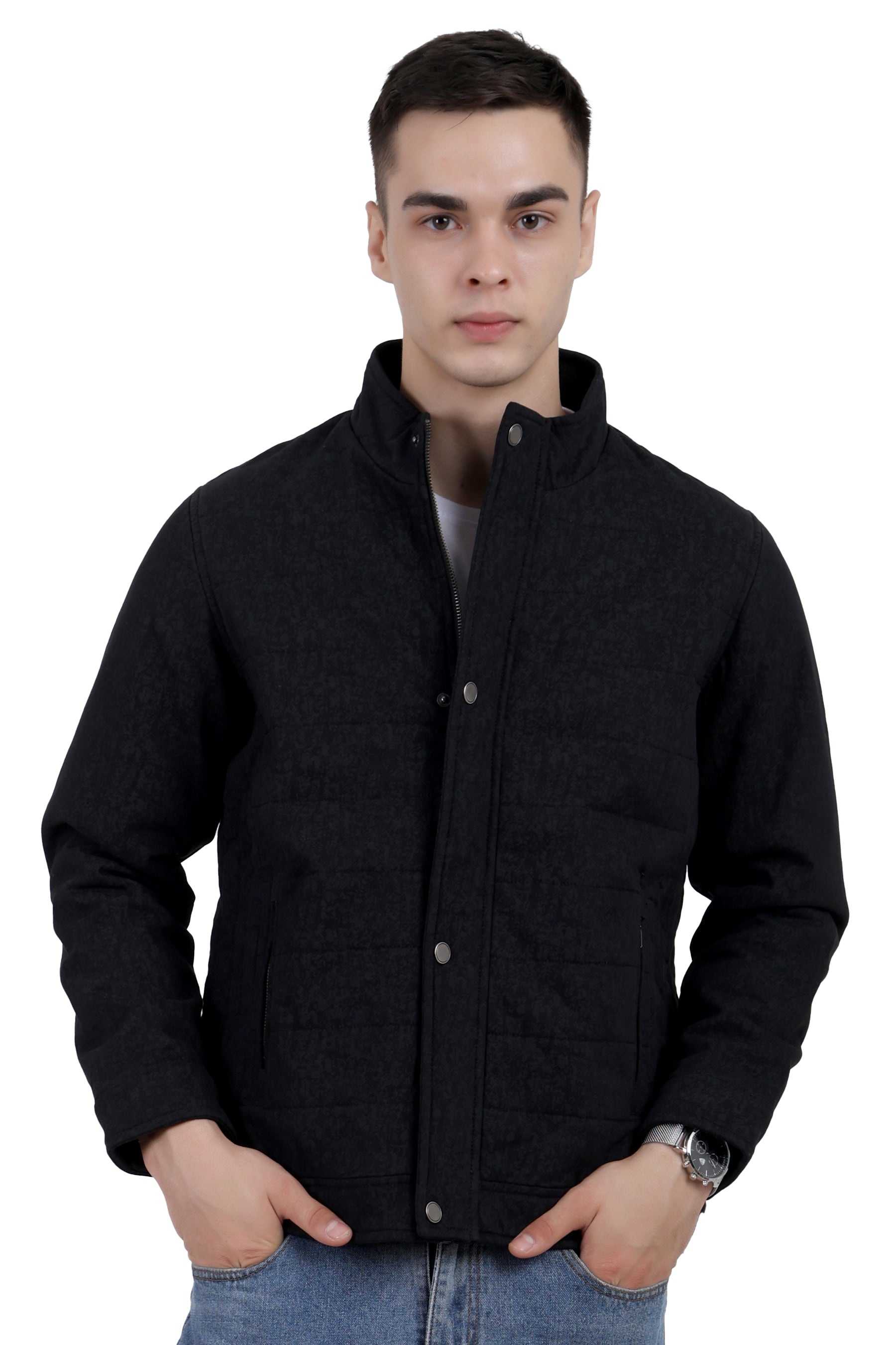 Quilted Printed Jacket in Cotton Fabric