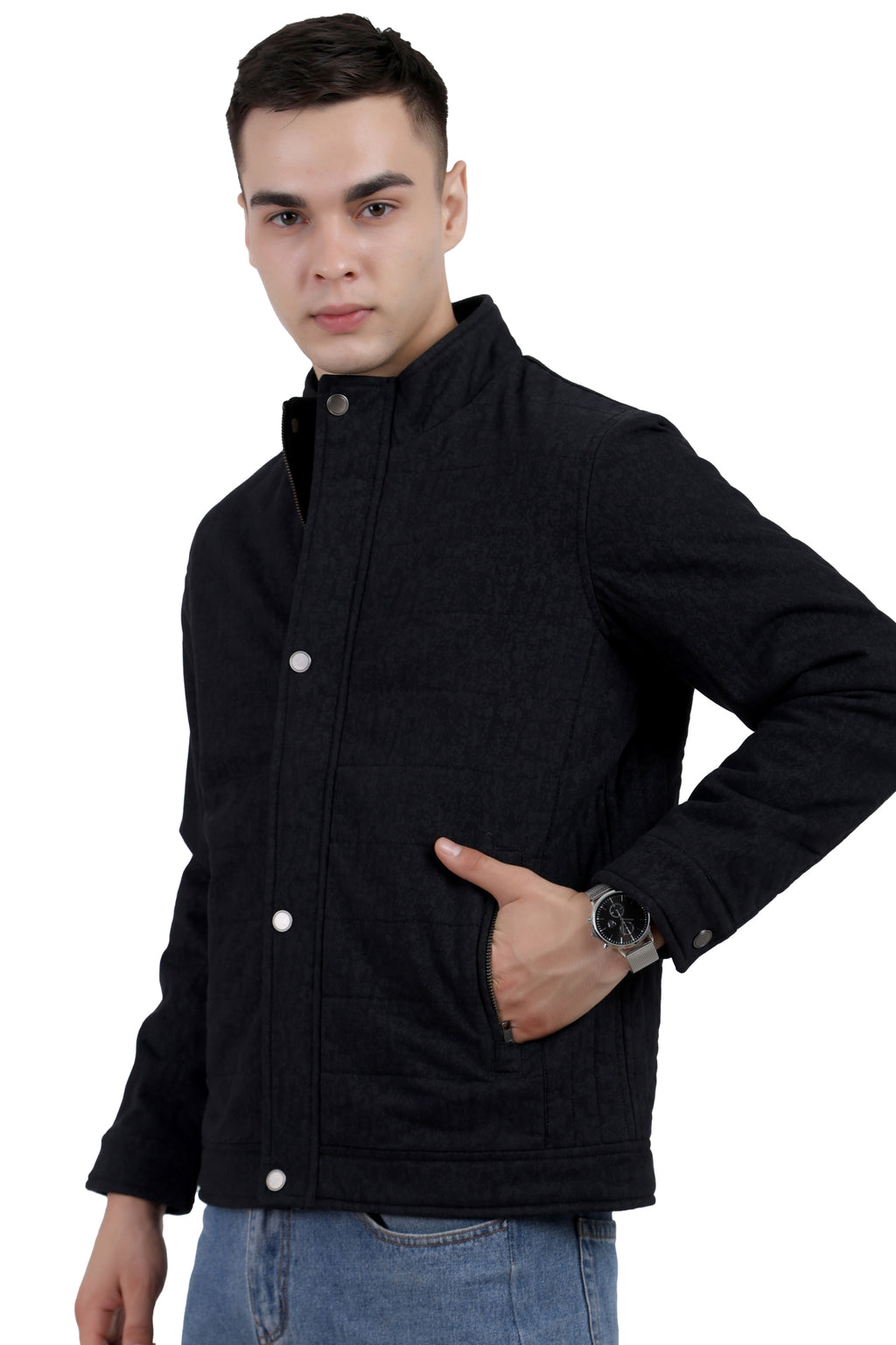 Quilted Printed Jacket in Cotton Fabric
