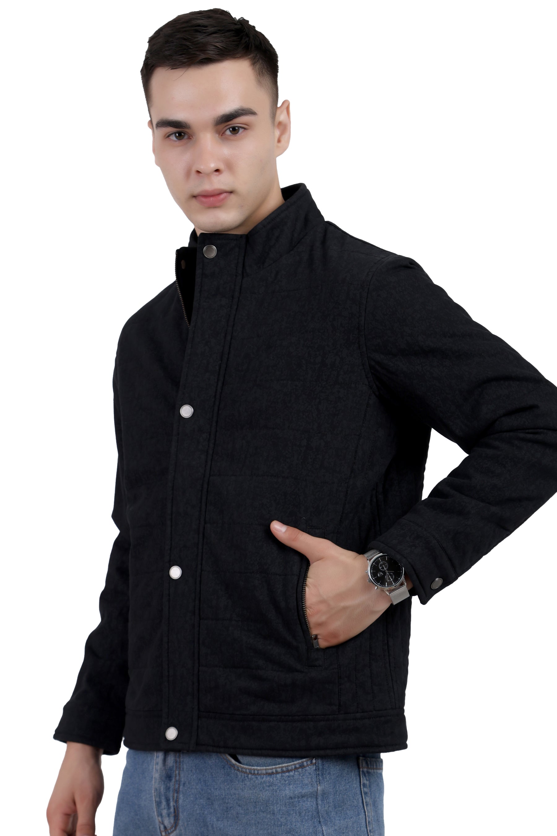 Quilted Printed Jacket in Cotton Fabric