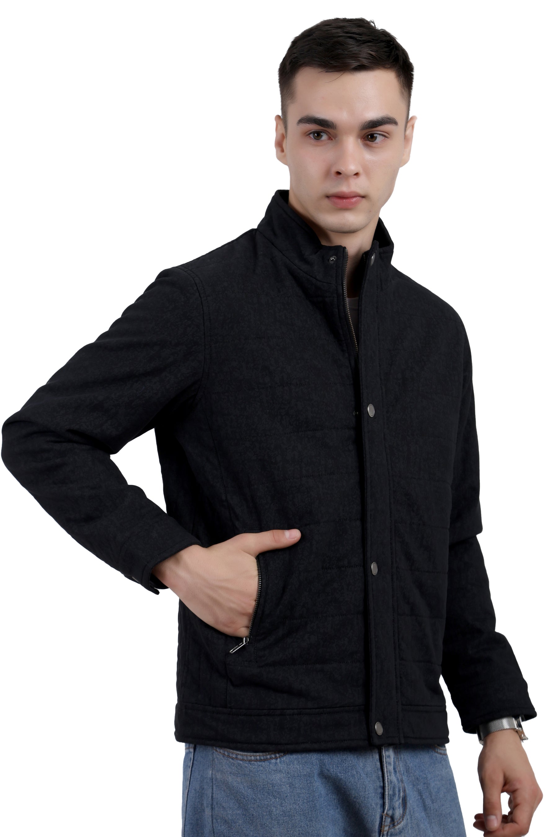 Quilted Printed Jacket in Cotton Fabric