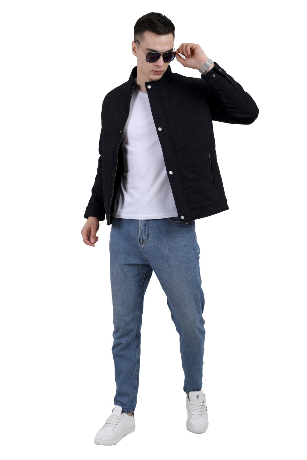 Quilted Printed Jacket in Cotton Fabric