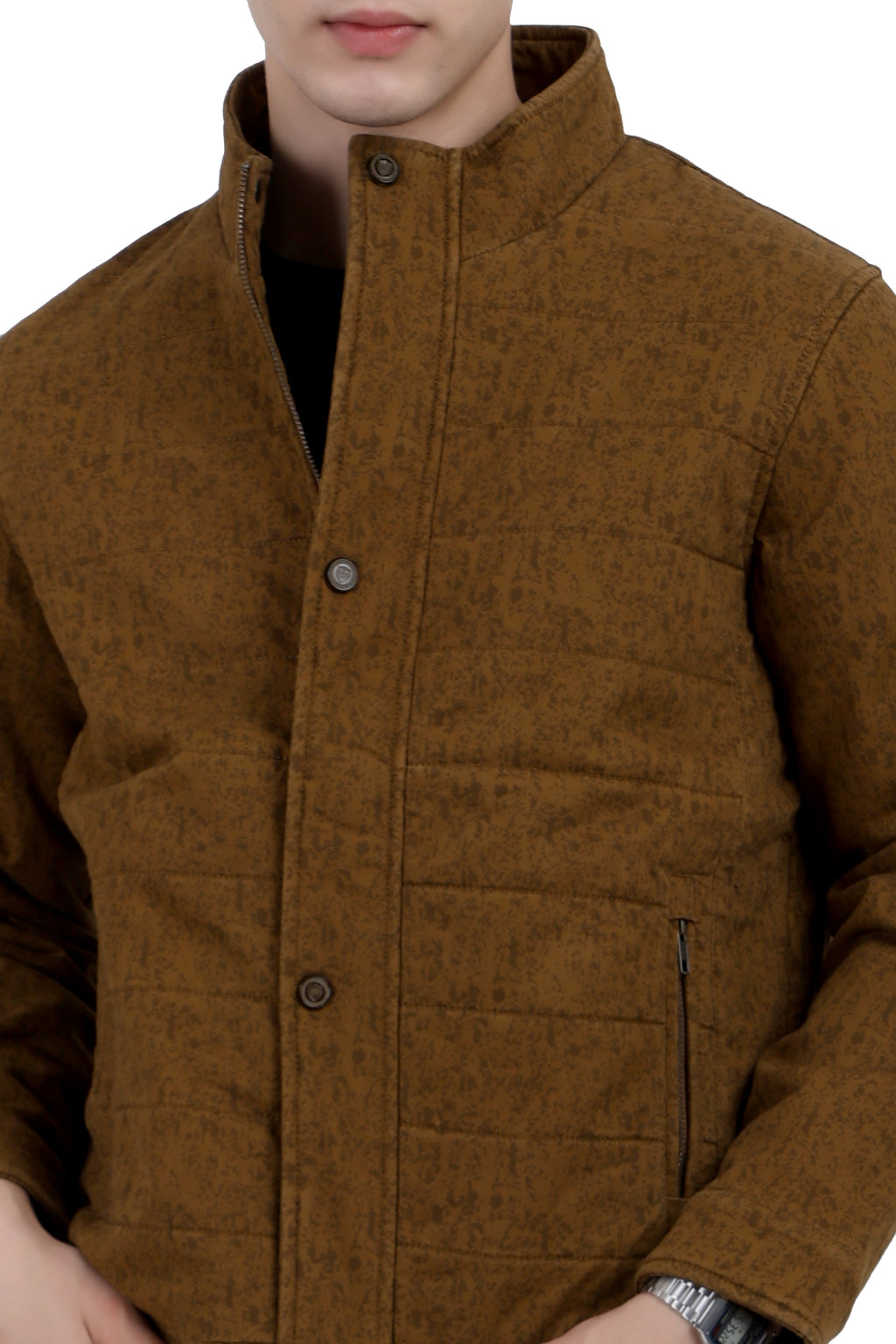 Quilted Printed Jacket in Cotton Fabric