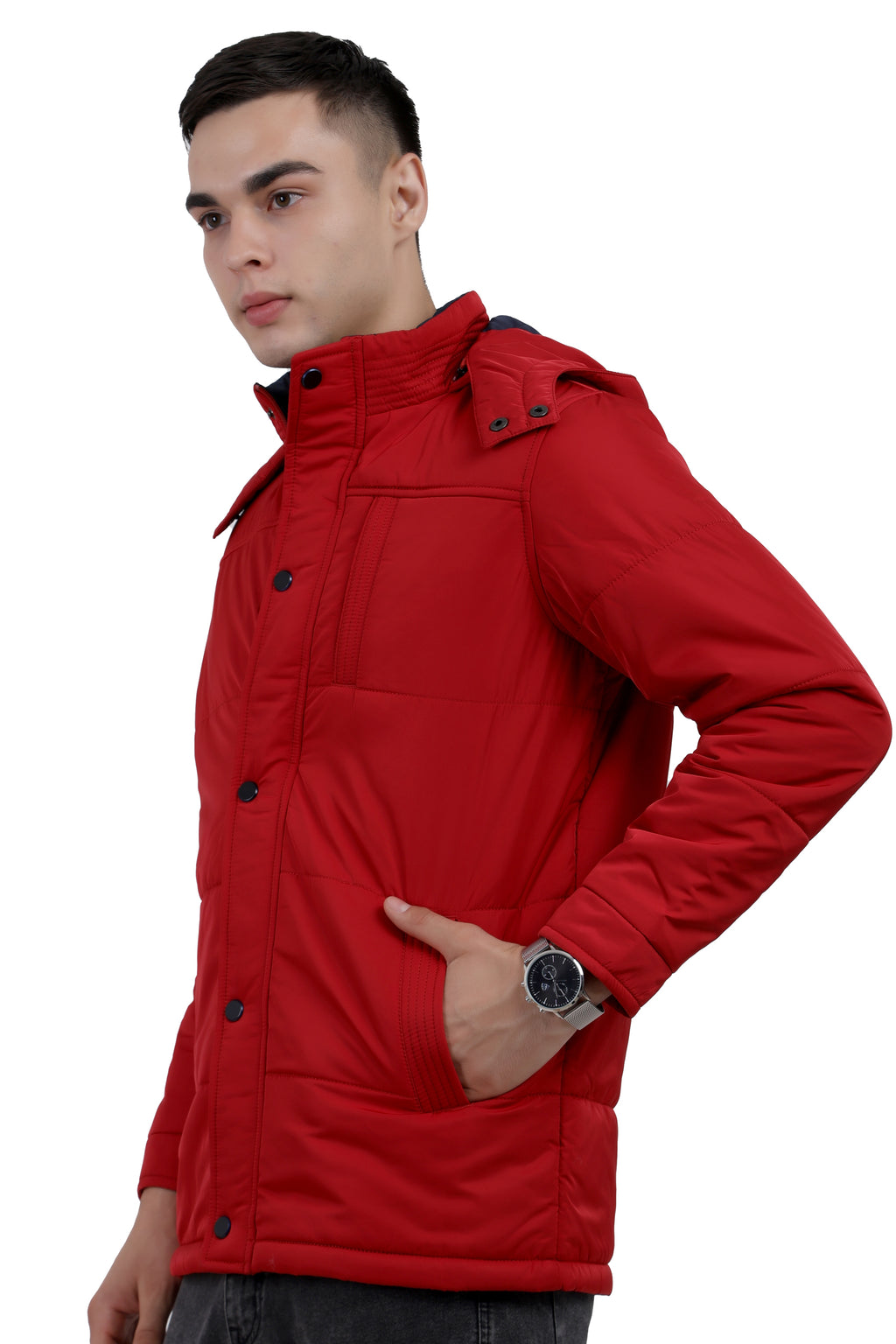 Quilted Chester Jacket in Polyester Fabric