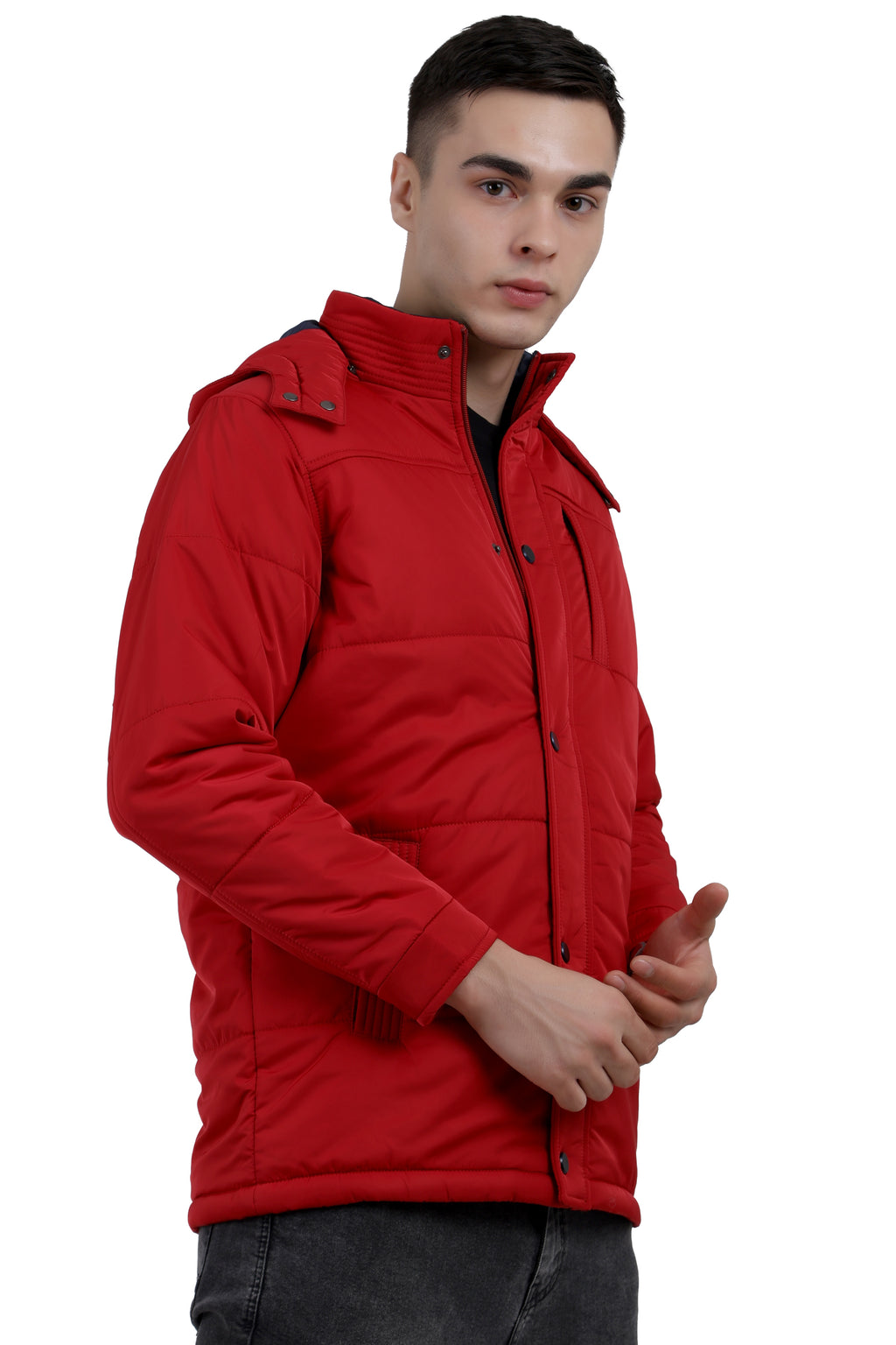 Quilted Chester Jacket in Polyester Fabric