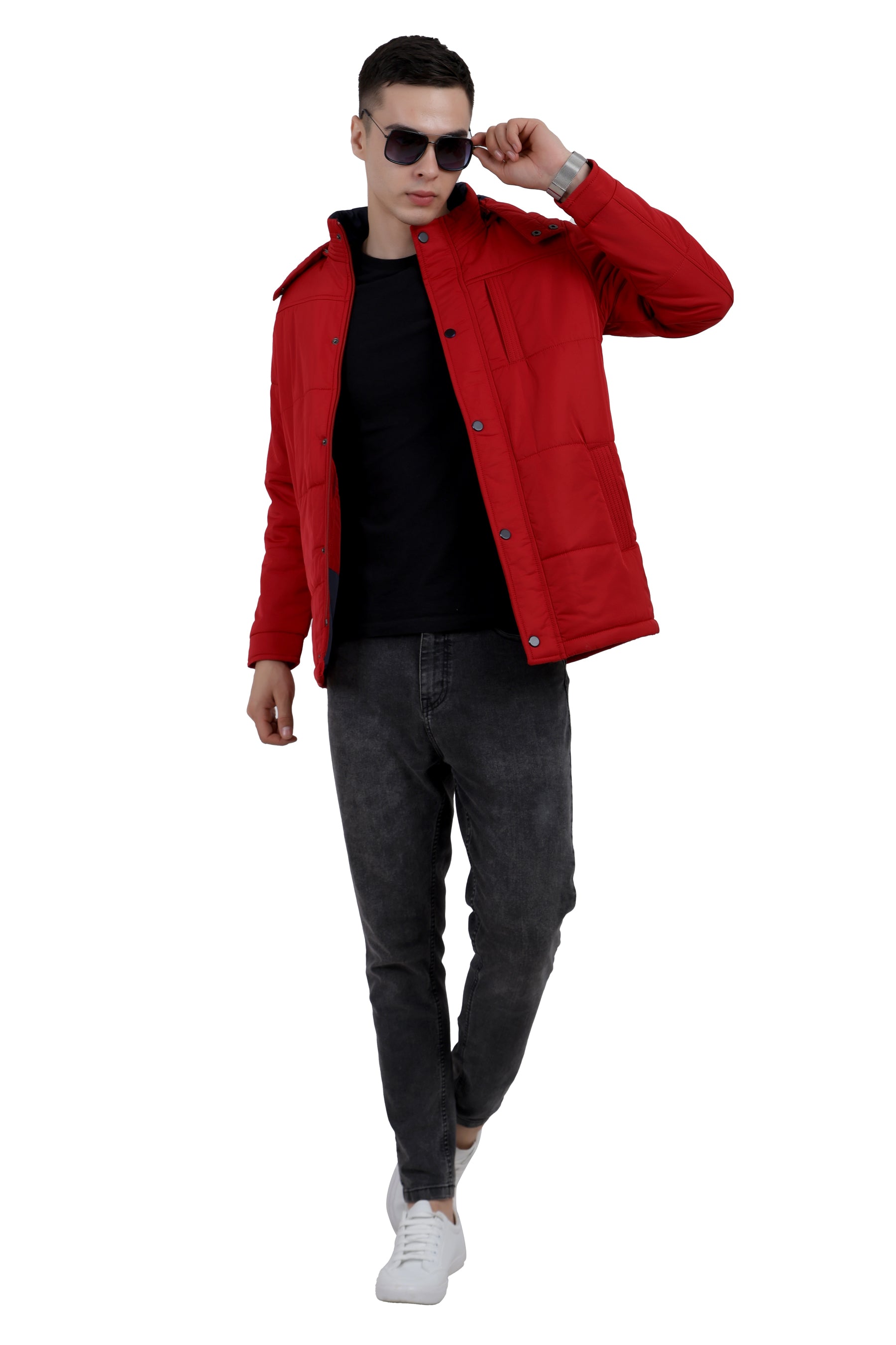 Quilted Chester Jacket in Polyester Fabric