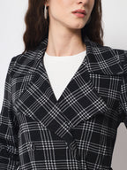 Women's Long Coat in Knitted Fabric Without Lining