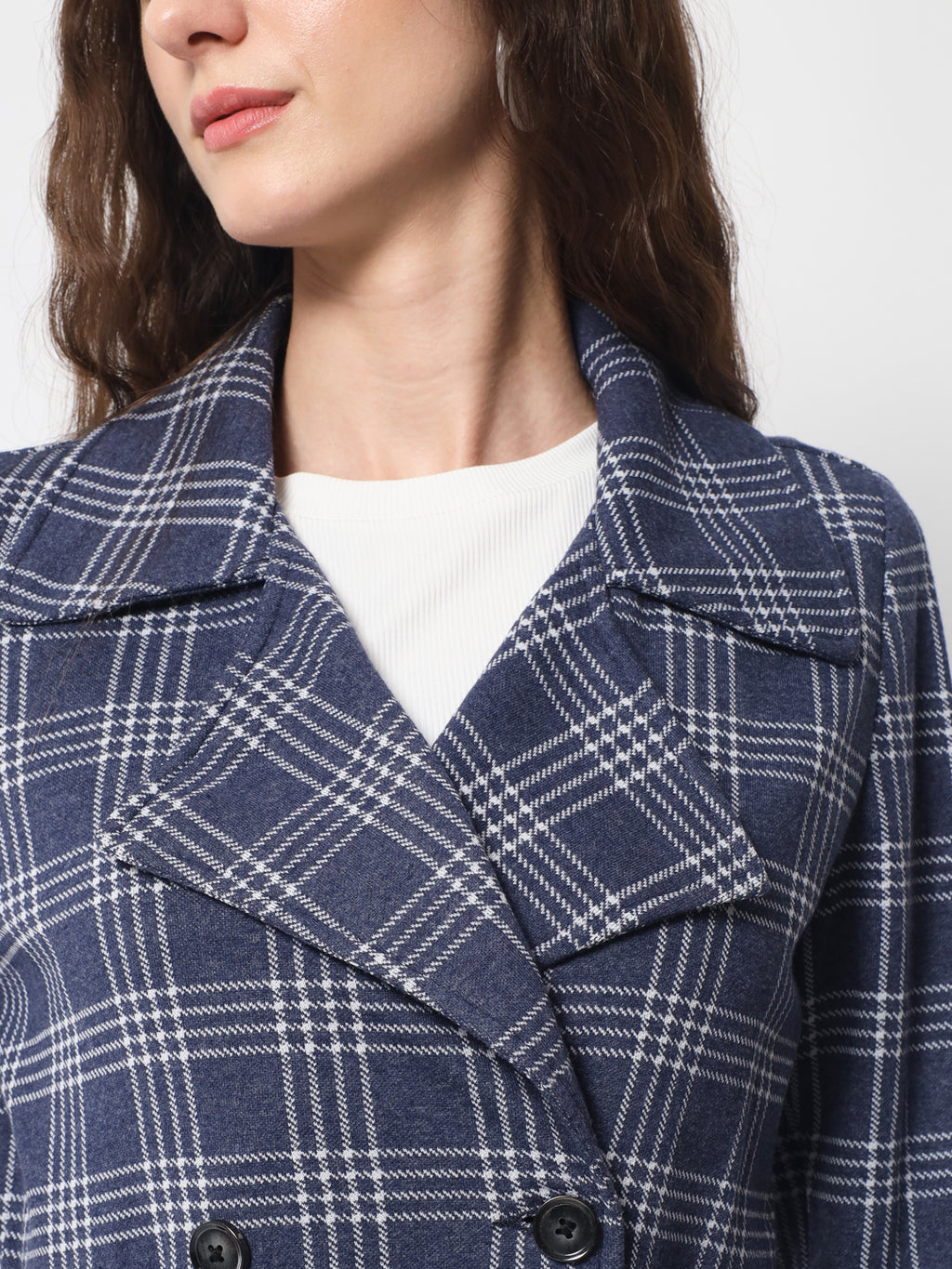 Women's Long Coat in Knitted Fabric Without Lining