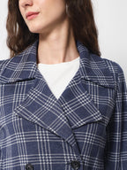 Women's Long Coat in Knitted Fabric Without Lining