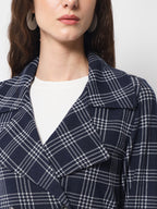 Women's Long Coat in Knitted Fabric Without Lining