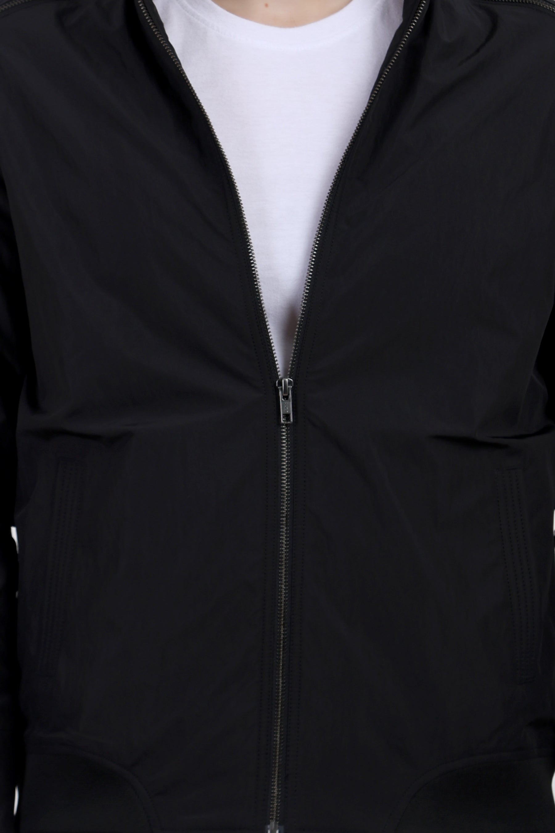 Men's Full Sleeve Biker Jacket in Satin Crush Fabric