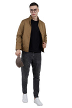 Men's Full Sleeve Biker Jacket in Satin Crush Fabric