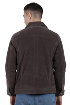Men's Full Sleeve Quilted Jacket in Corduroy Fabric