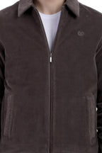 Men's Full Sleeve Quilted Jacket in Corduroy Fabric