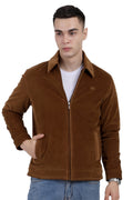 Men's Full Sleeve Quilted Jacket in Corduroy Fabric