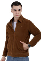 Men's Full Sleeve Quilted Jacket in Corduroy Fabric