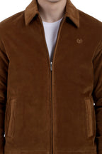 Men's Full Sleeve Quilted Jacket in Corduroy Fabric