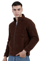 Quilted Jacket in Corduroy Fabric with Sherpa Lining