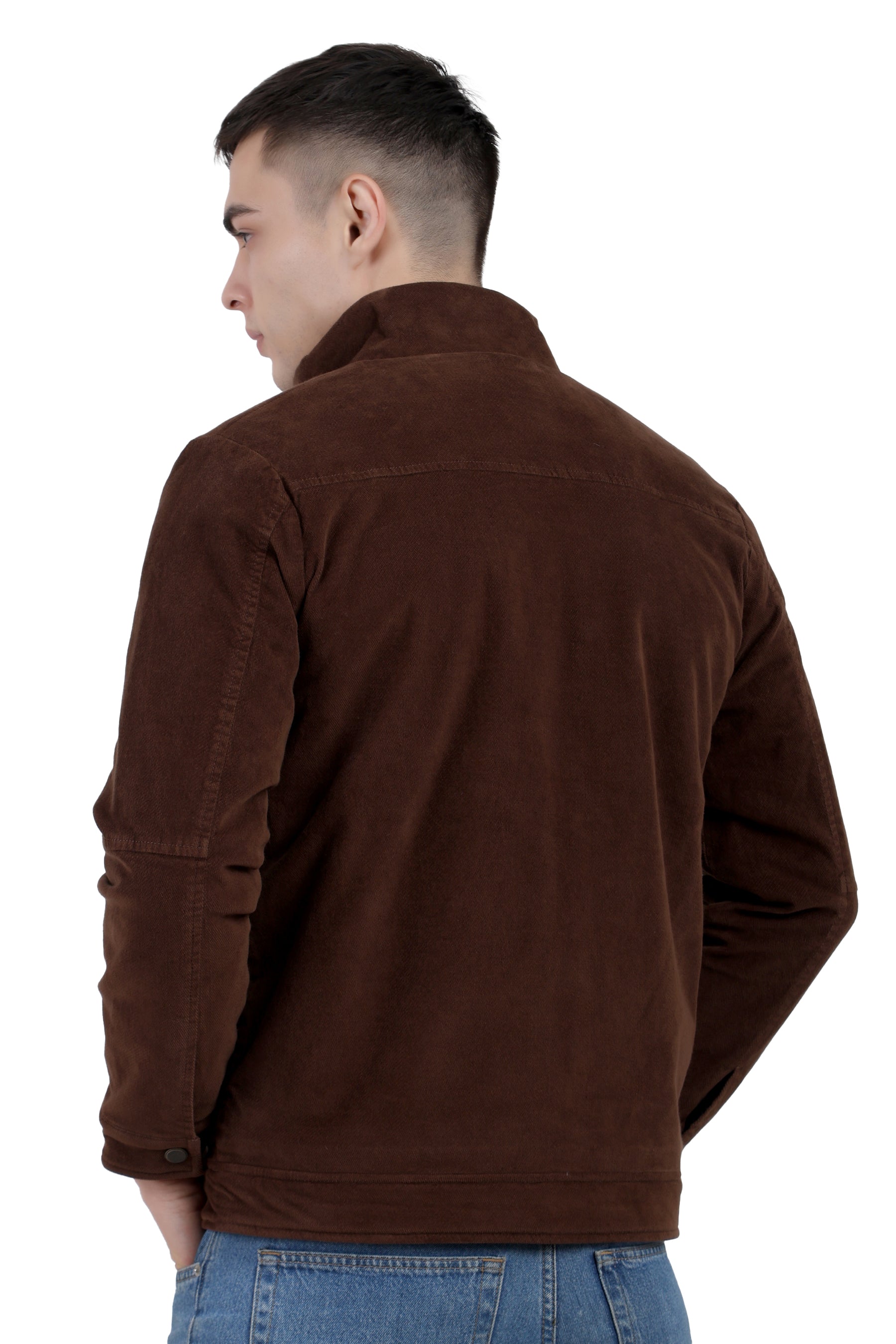 Quilted Jacket in Corduroy Fabric with Sherpa Lining