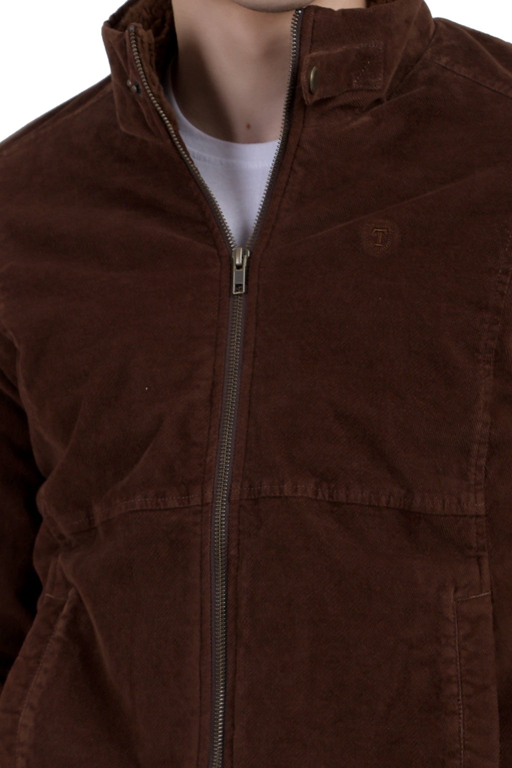 Quilted Jacket in Corduroy Fabric with Sherpa Lining