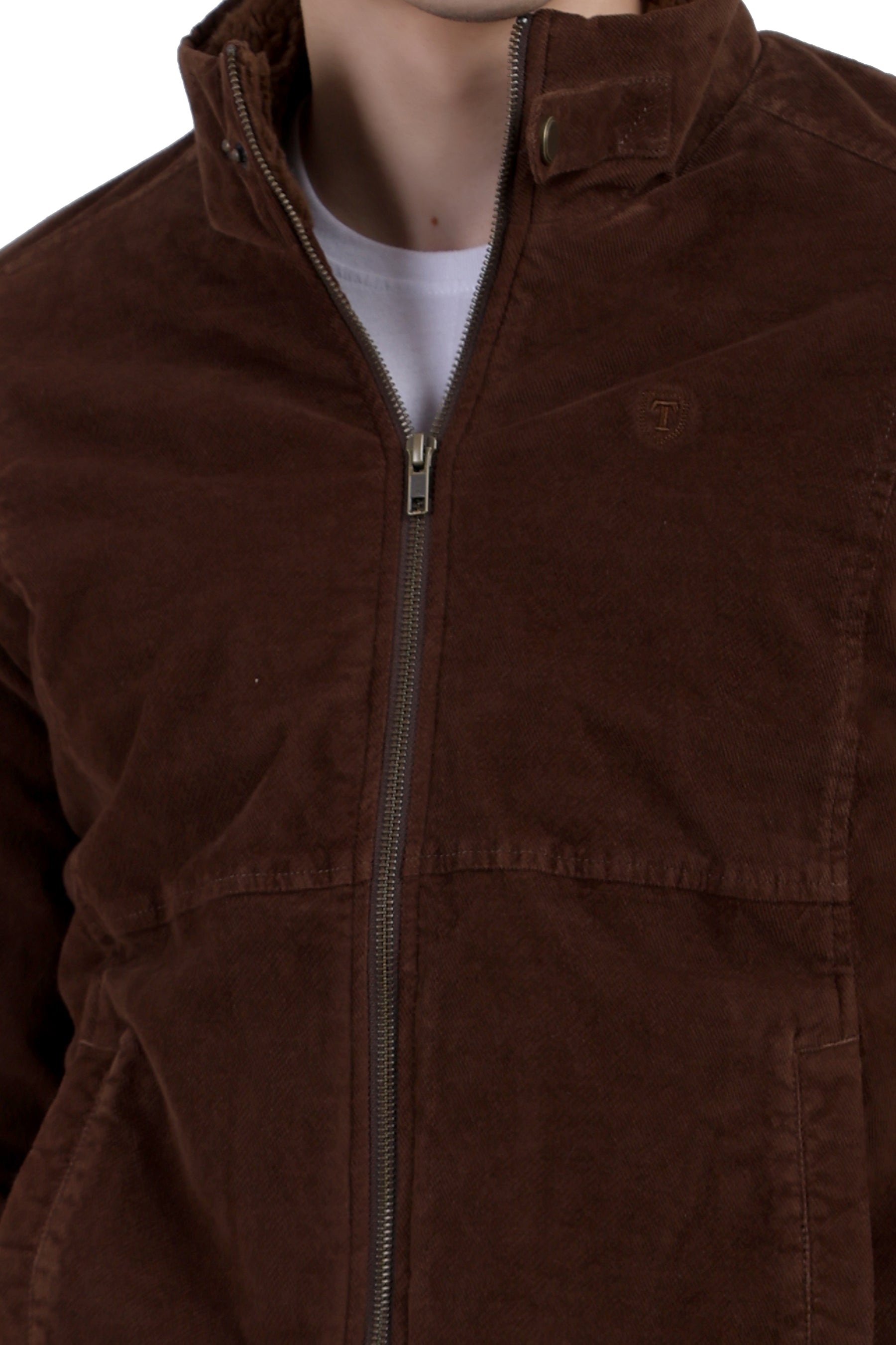 Quilted Jacket in Corduroy Fabric with Sherpa Lining