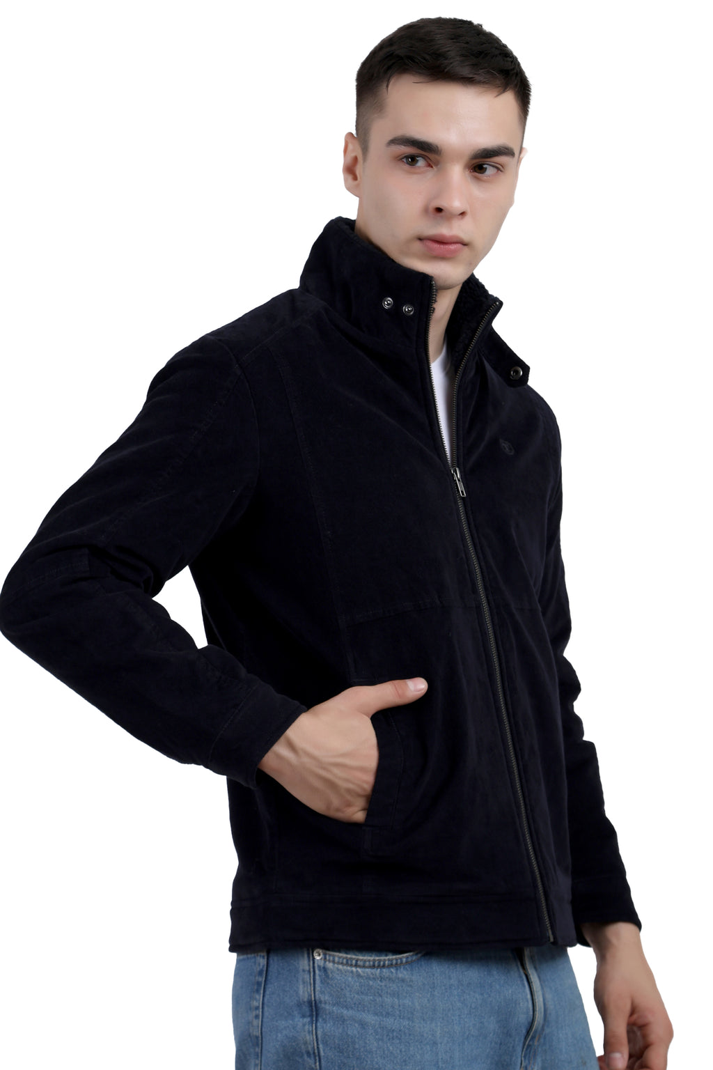 Quilted Jacket in Corduroy Fabric with Sherpa Lining