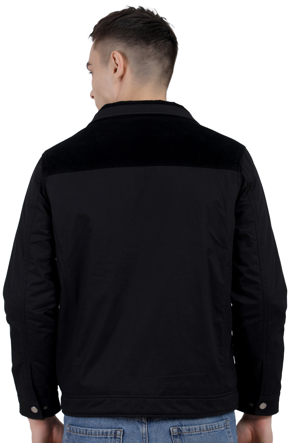 Men's Washed Cotton Jacket with Sherpa Lining
