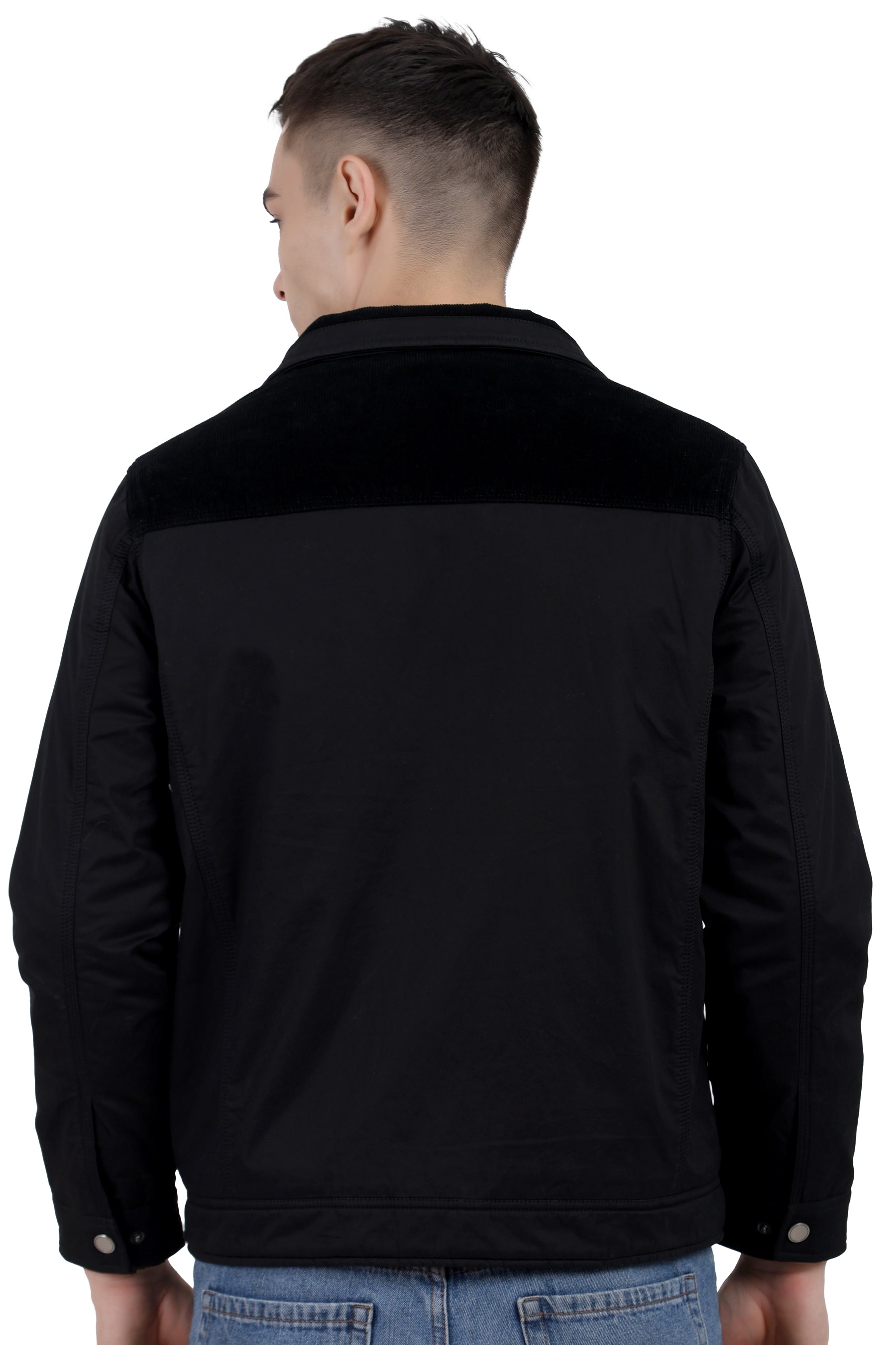 Men's Washed Cotton Jacket with Sherpa Lining