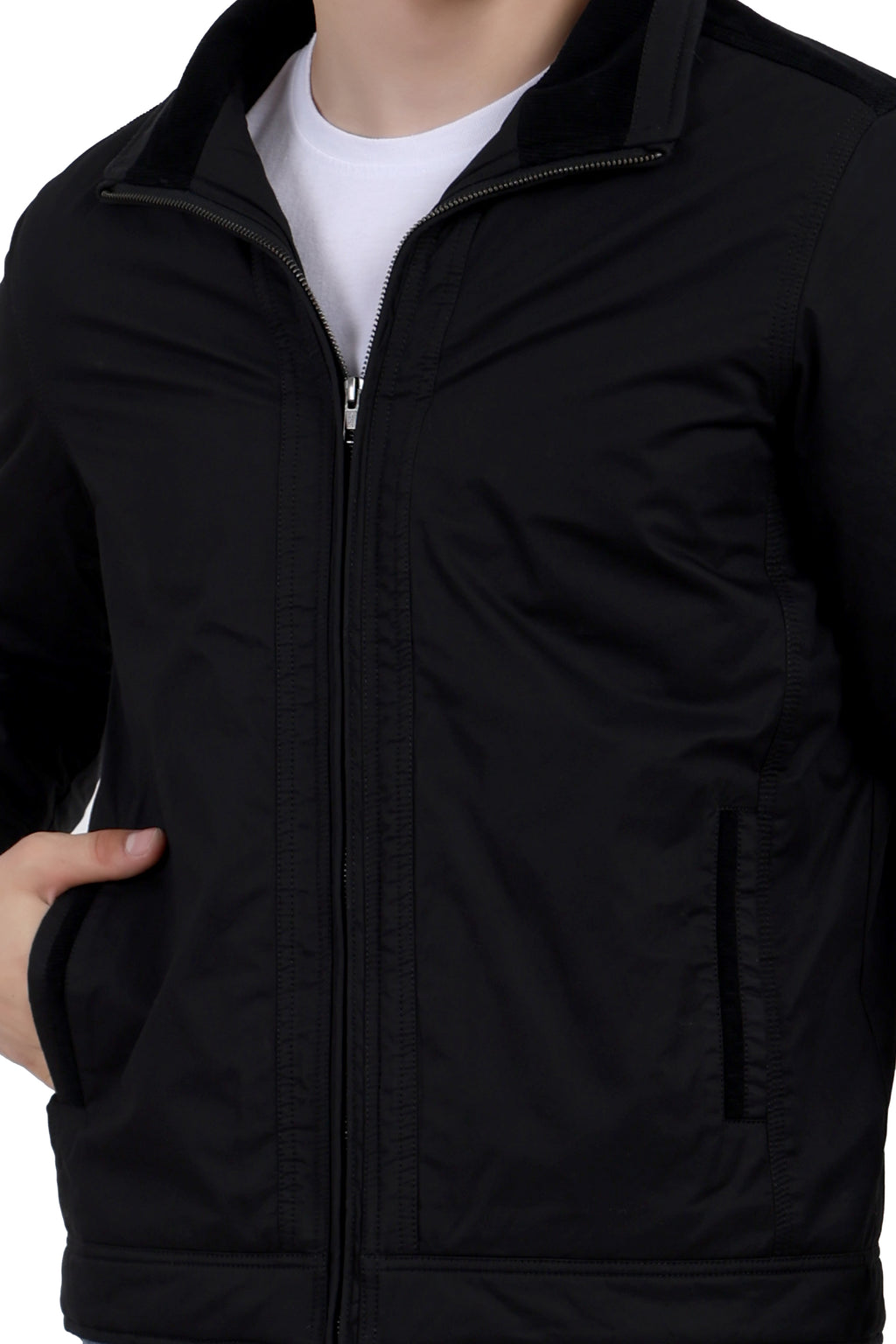 Men's Washed Cotton Jacket with Sherpa Lining