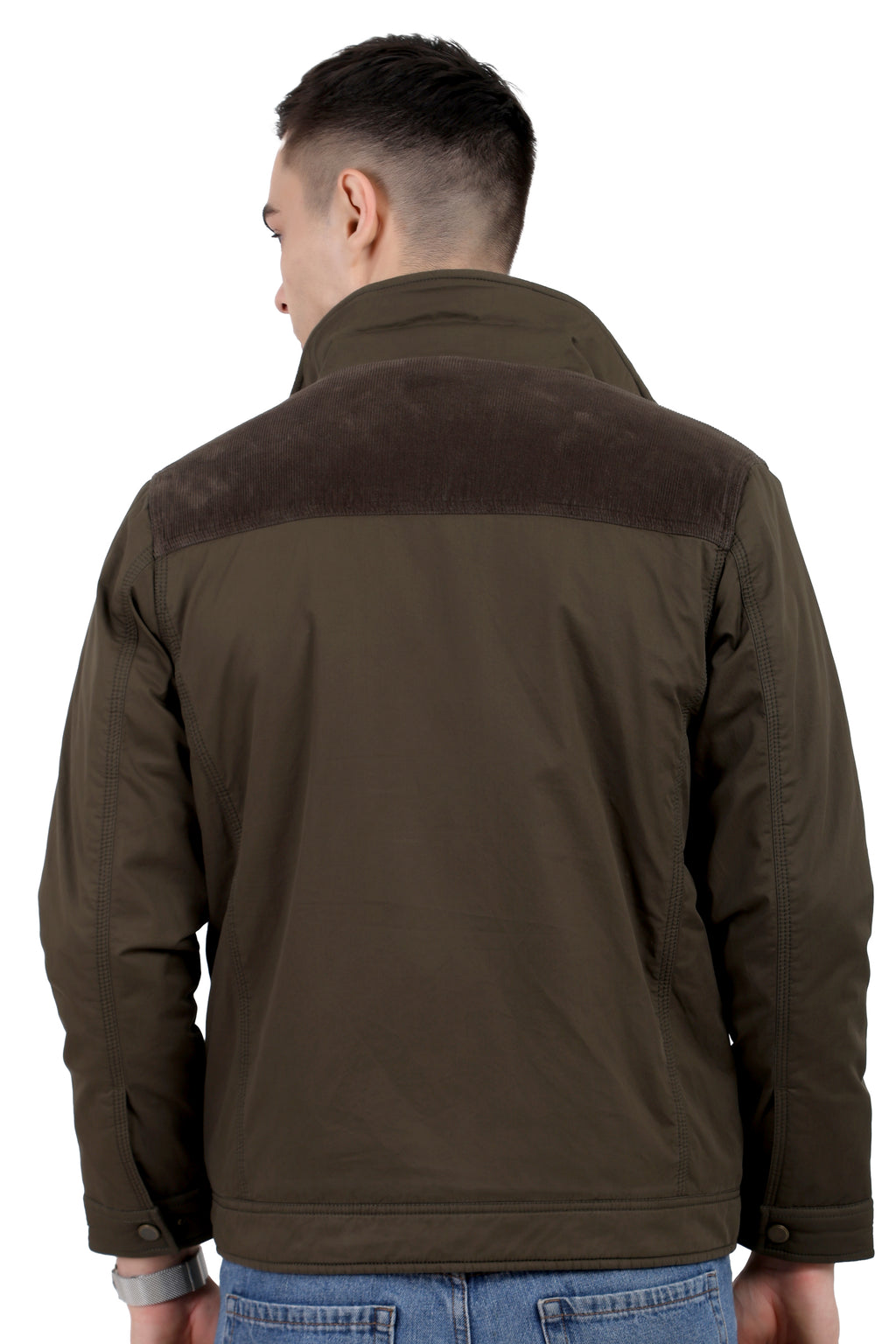 Men's Washed Cotton Jacket with Sherpa Lining