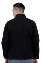 Men's Washed Peached Cotton Jacket with Sherpa Lining