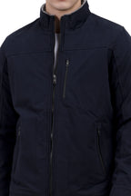 Men's Washed Peached Cotton Jacket with Sherpa Lining