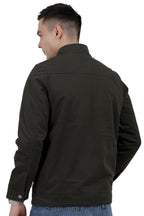 Men's Washed Peached Cotton Jacket with Sherpa Lining