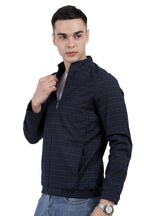 Men's Washed Cotton Check Jacket with Polar Fleece Lining