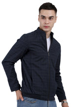 Men's Washed Cotton Check Jacket with Polar Fleece Lining