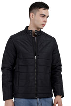Quilted Biker Jacket in Poly Dobby Fabric