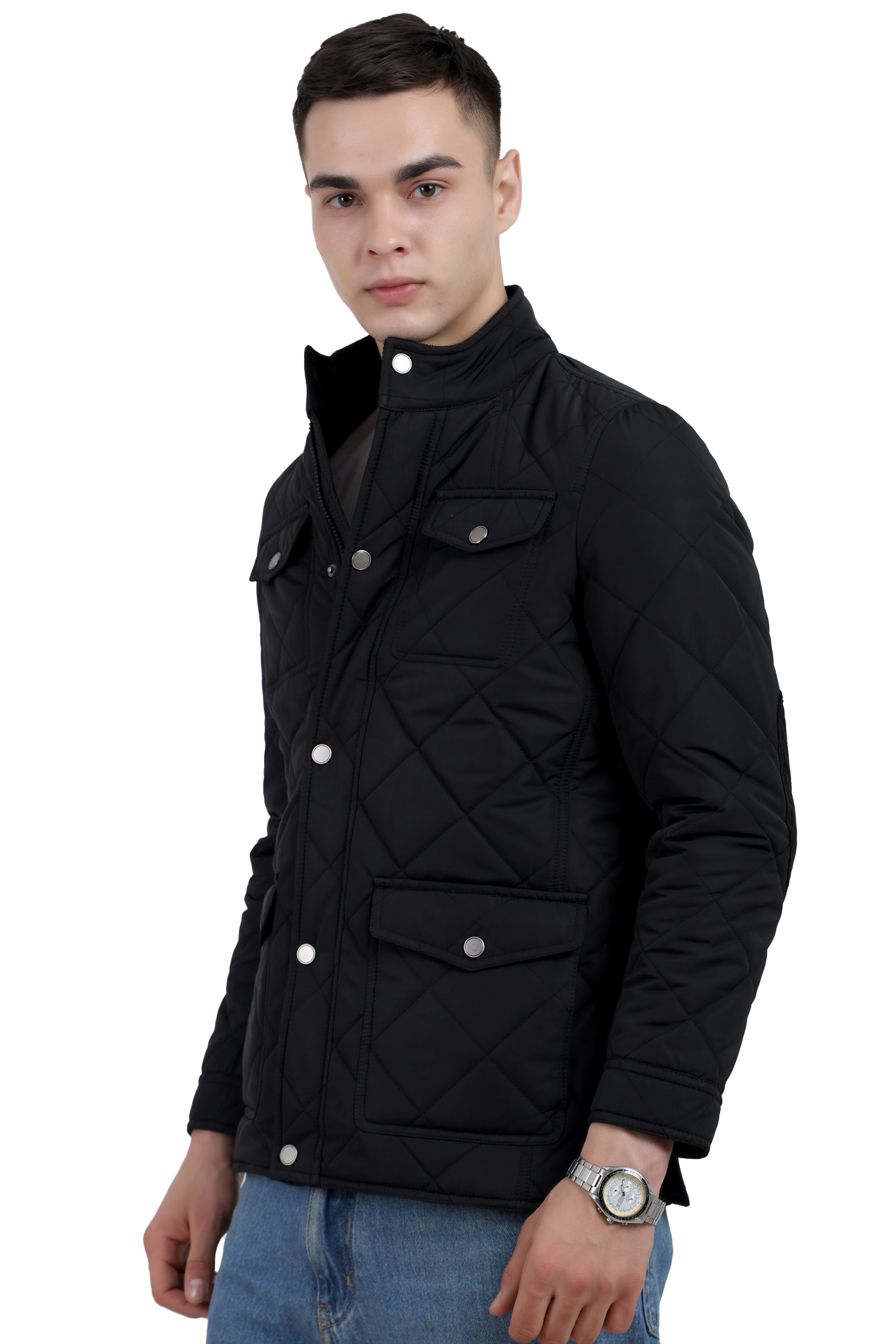 Quilted Chester Jacket With 4 Pockets in Memory Fabric