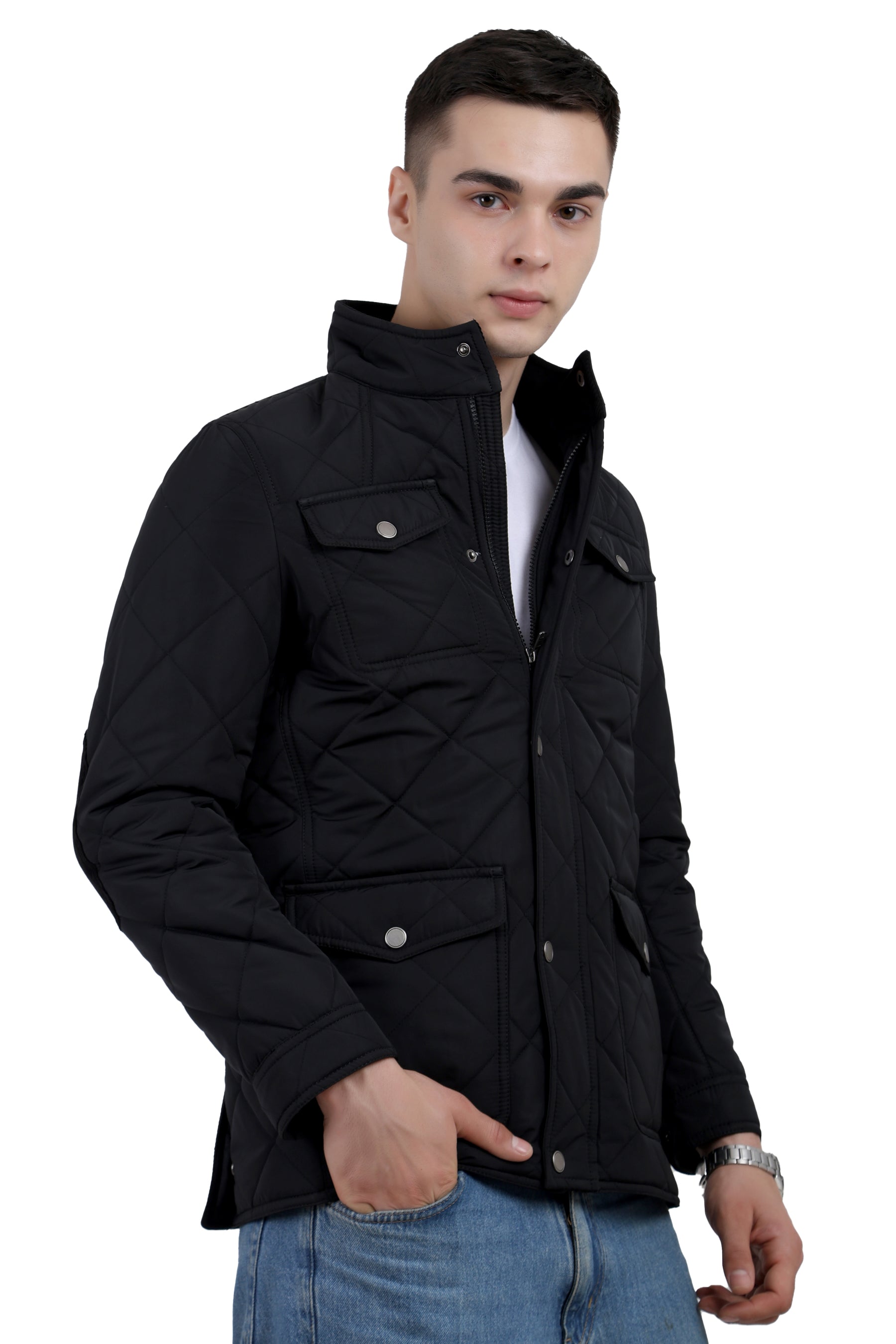 Quilted Chester Jacket With 4 Pockets in Memory Fabric