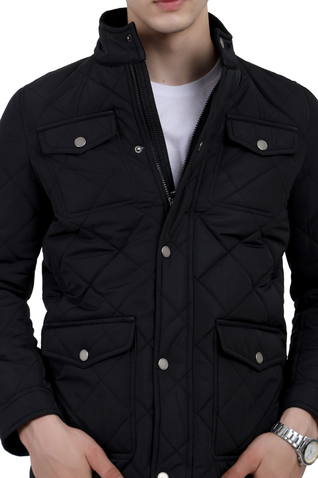 Quilted Chester Jacket With 4 Pockets in Memory Fabric