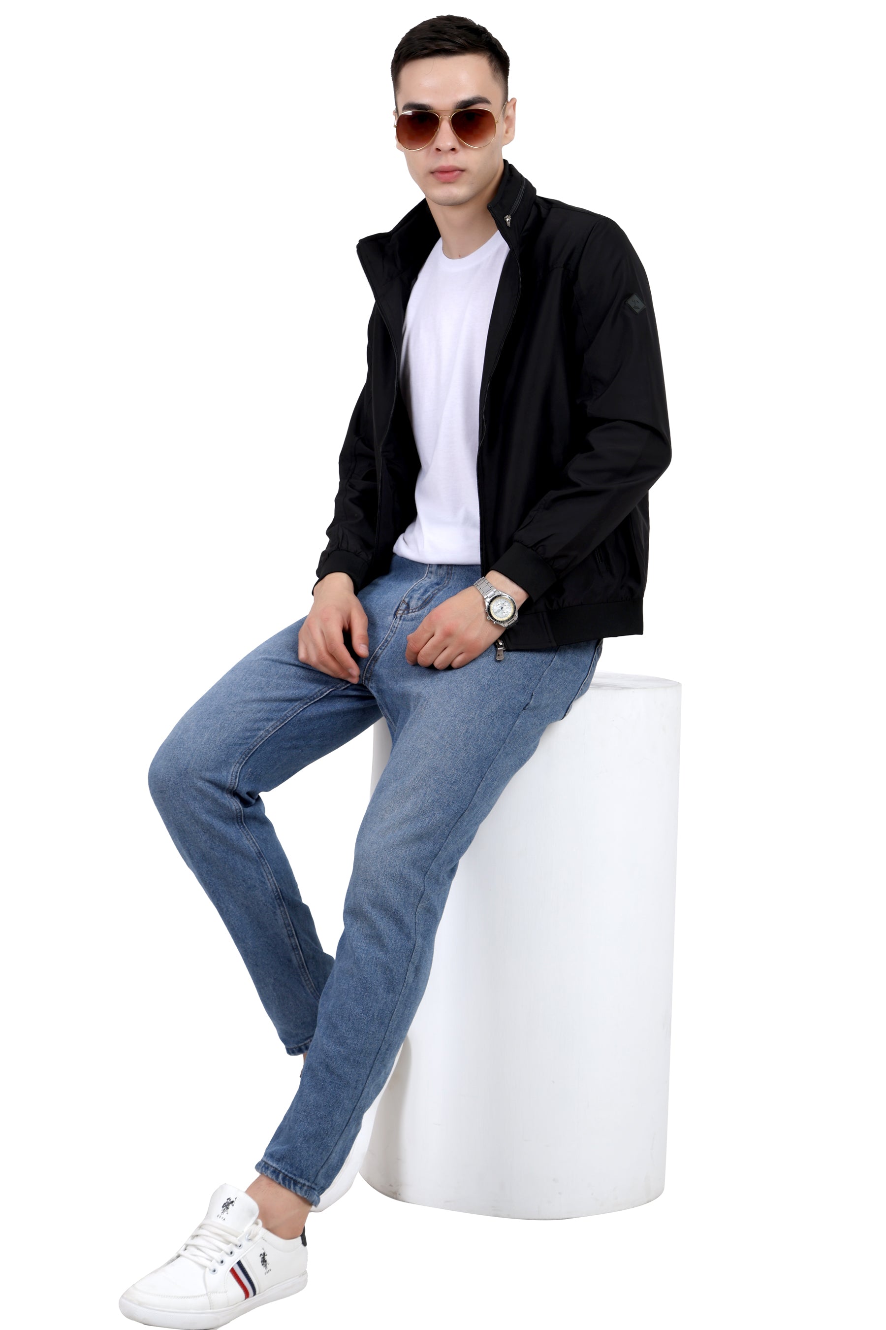 Men's Lightweight Jacket in Poly-Twill Fabric