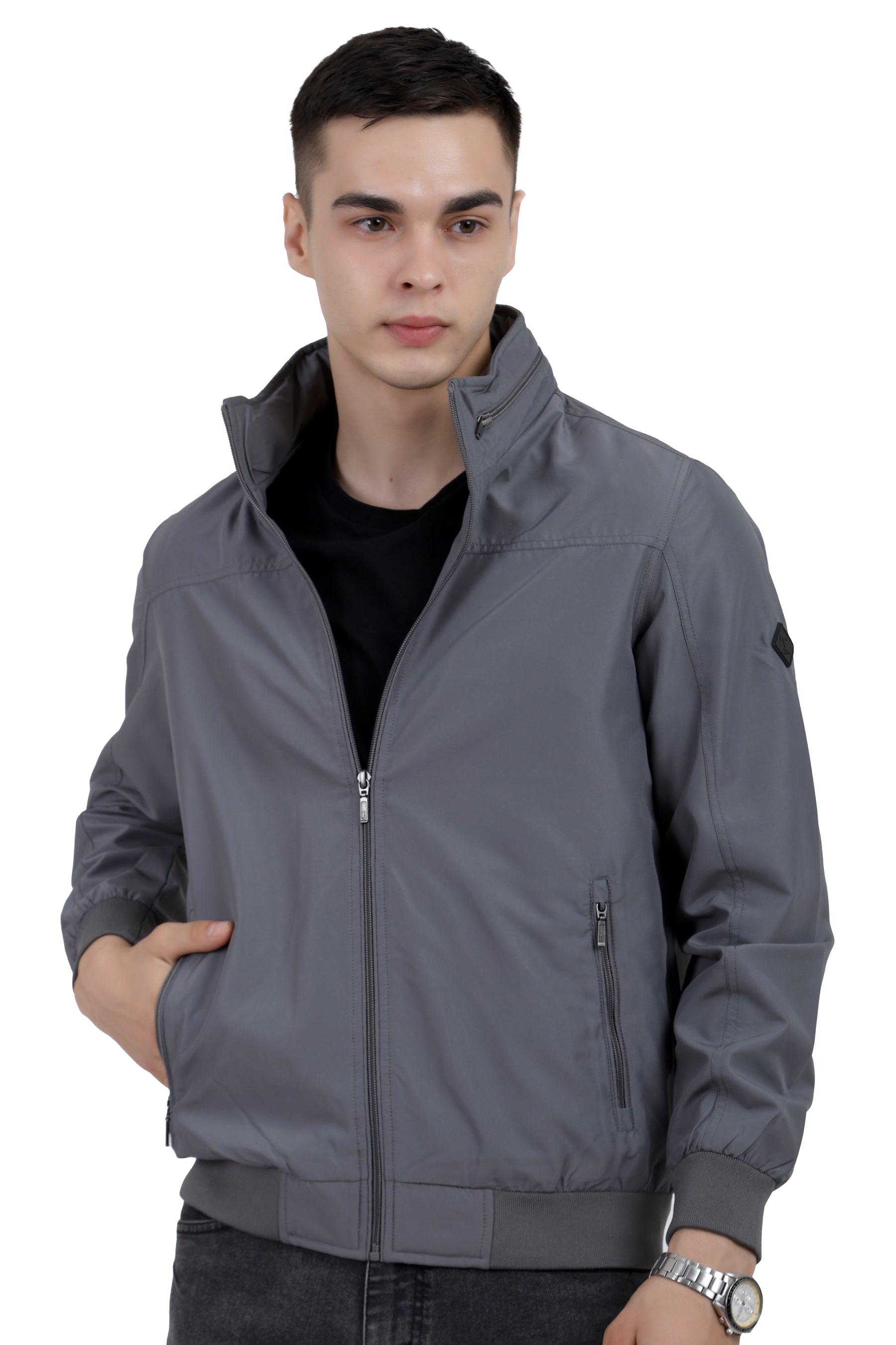Men's Lightweight Jacket in Poly-Twill Fabric