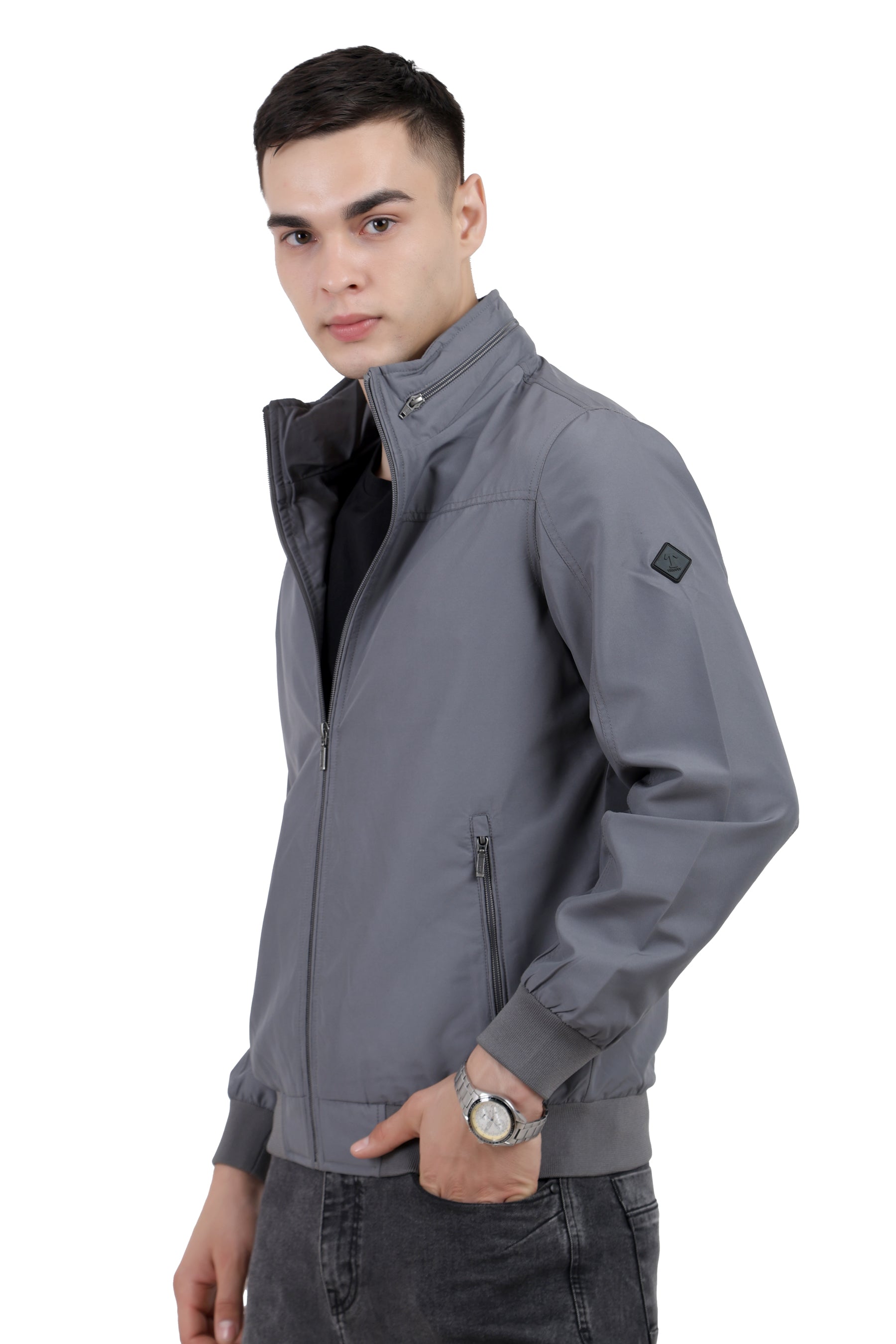 Men's Lightweight Jacket in Poly-Twill Fabric