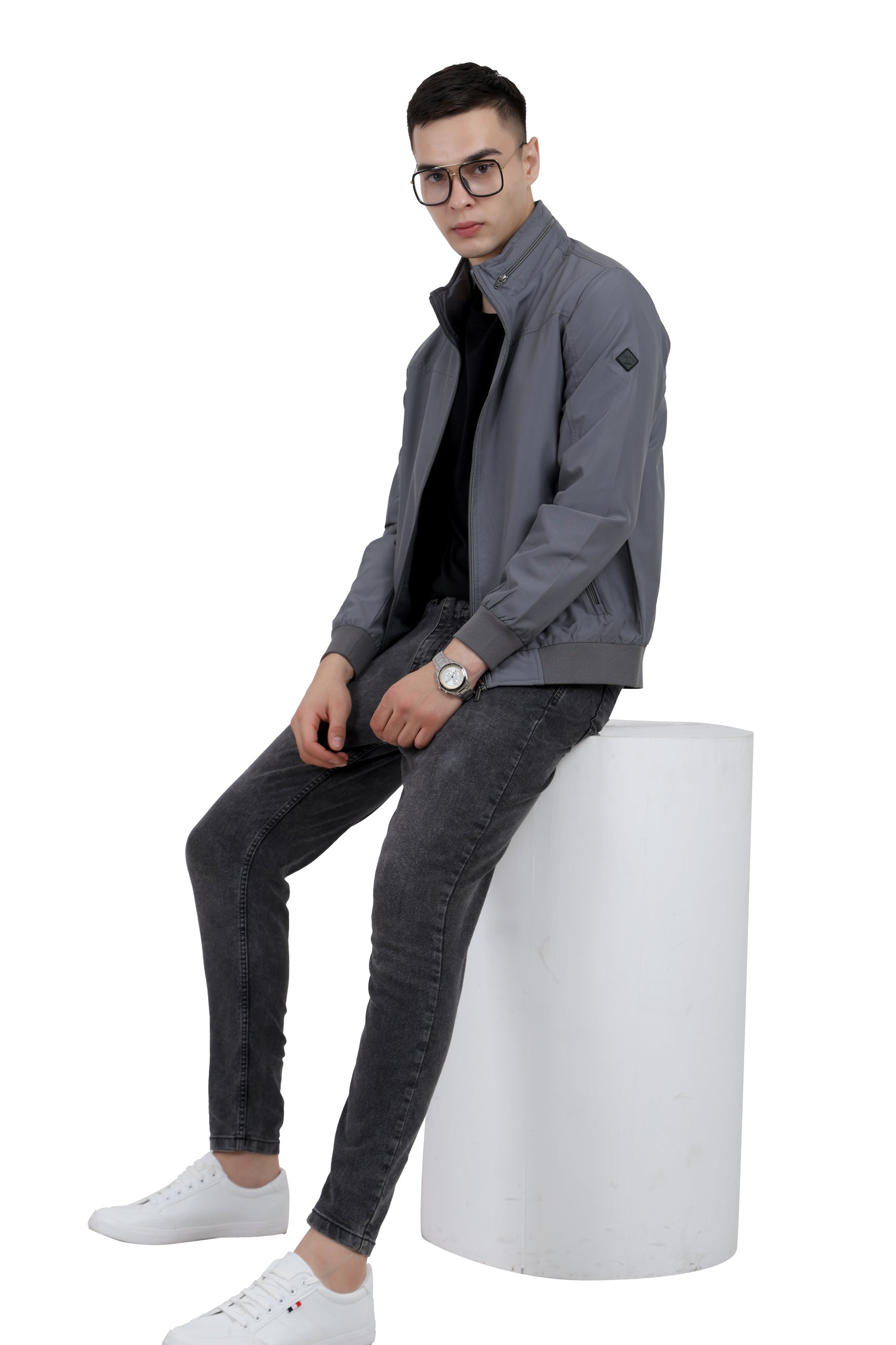 Men's Lightweight Jacket in Poly-Twill Fabric