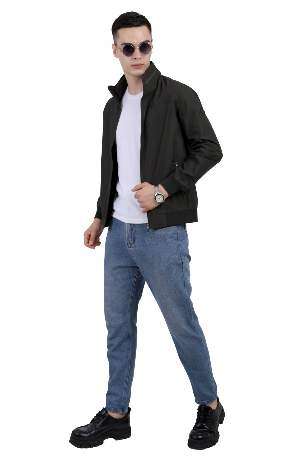 Men's Lightweight Jacket in Poly-Twill Fabric