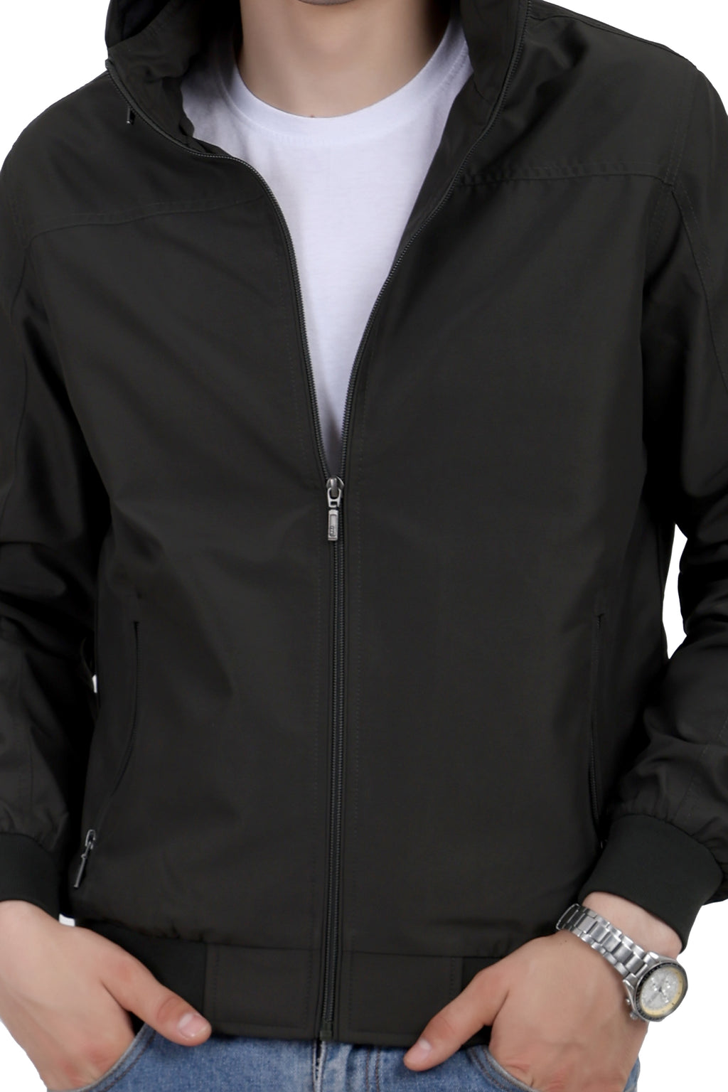 Men's Lightweight Jacket in Poly-Twill Fabric
