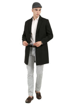 Men's Long Coat in Tweed Fabric